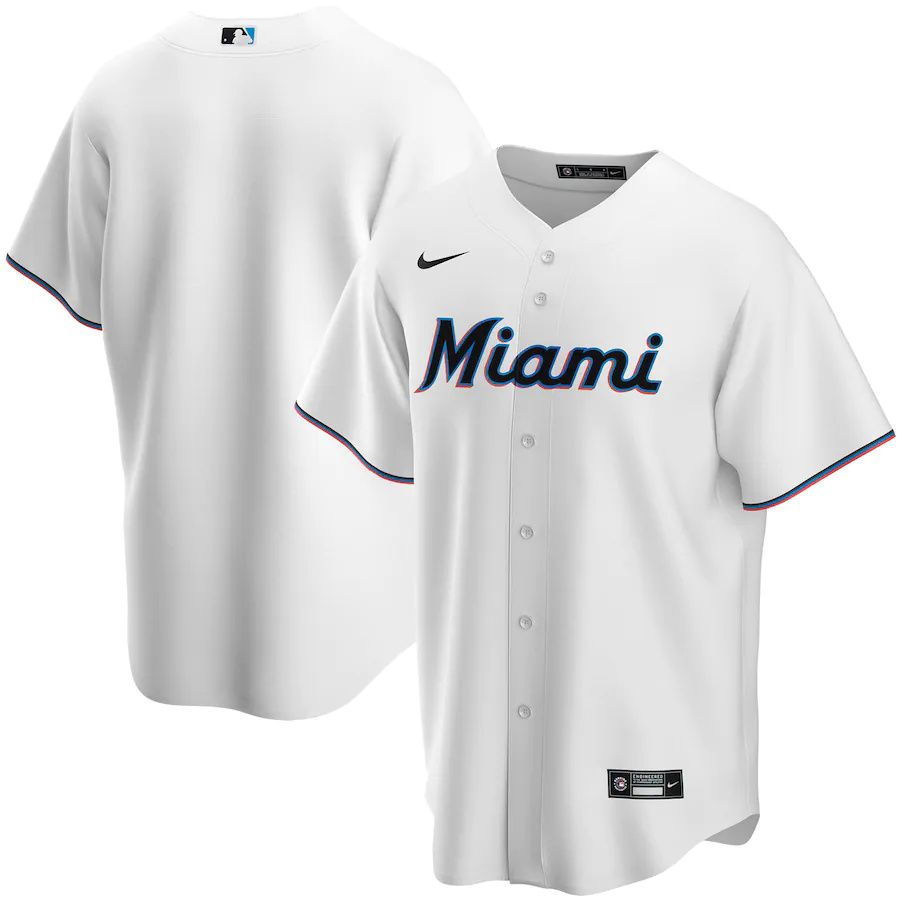 Cheap Mens Miami Marlins Nike White Home Replica Team MLB Jerseys